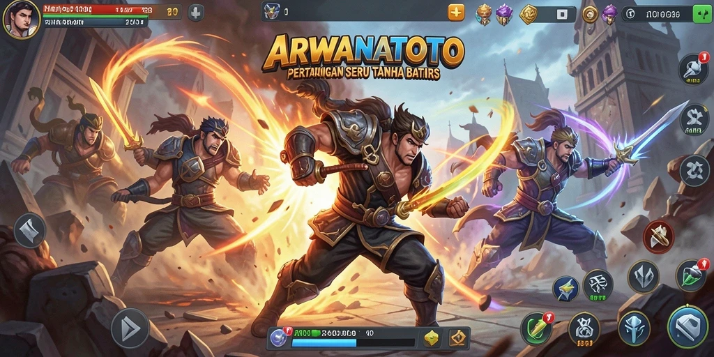 Tampilan gameplay ARWANATOTO yang mendebarkan dan penuh aksi.