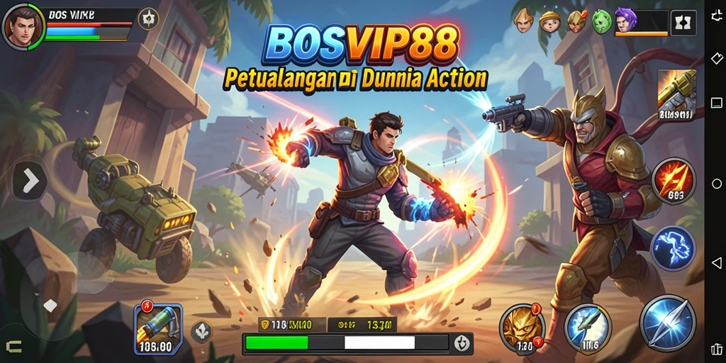 Screenshot gameplay bosvip88 yang mendebarkan dari aksi seru.