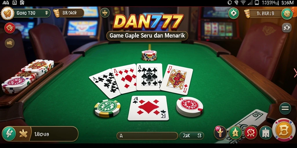 Tampilan gameplay seru Gaple di DAN777 yang menyenangkan.