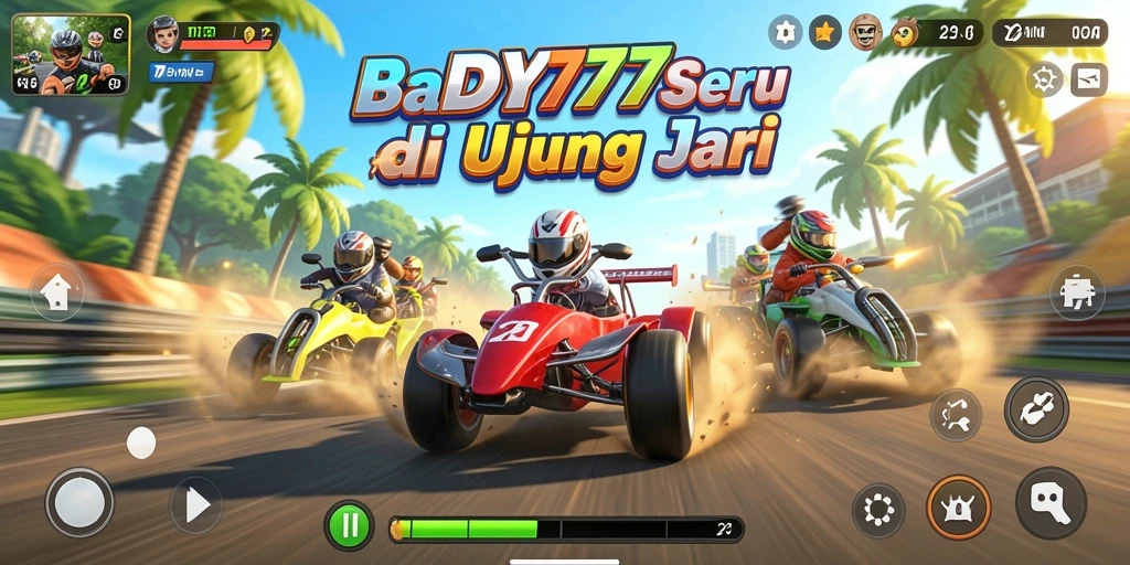 Screenshot menampilkan momen balapan seru di DAY777 dengan mobil yang melaju kencang.