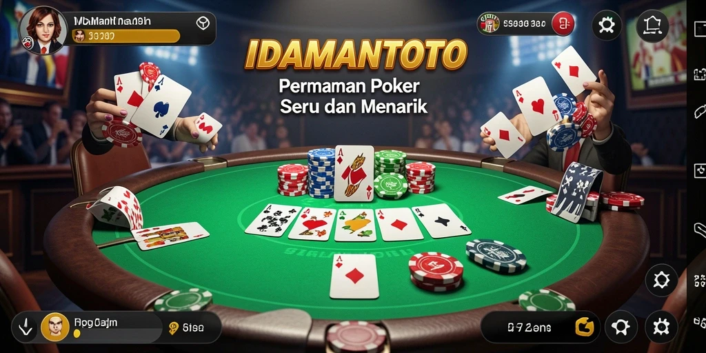 Tampilan seru gameplay Poker di IDAMANTOTO.