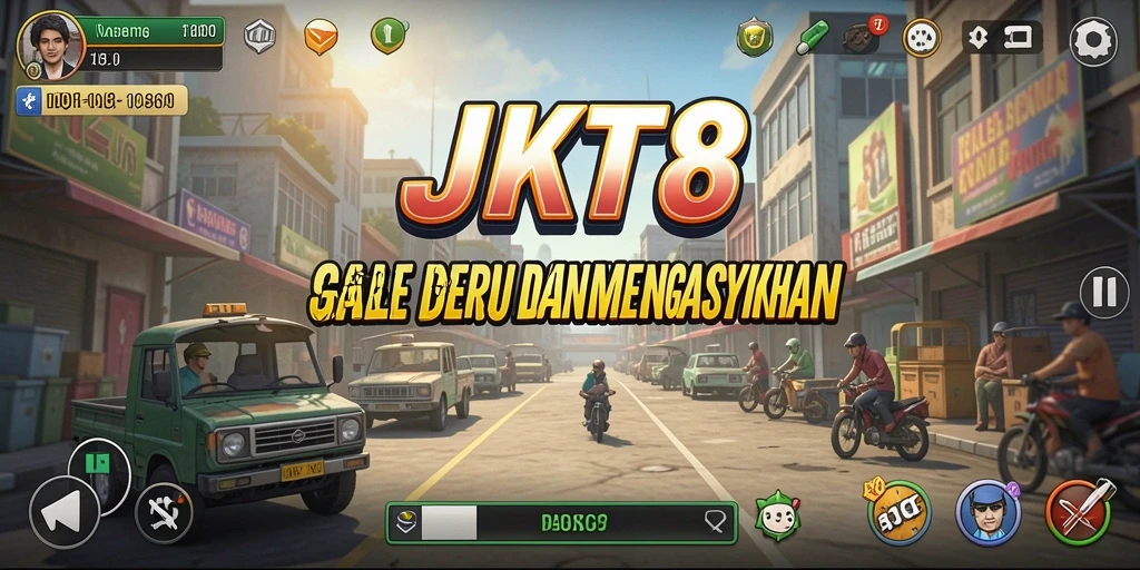 Tampilan gameplay JKT8 yang seru dan mengasyikkan.
