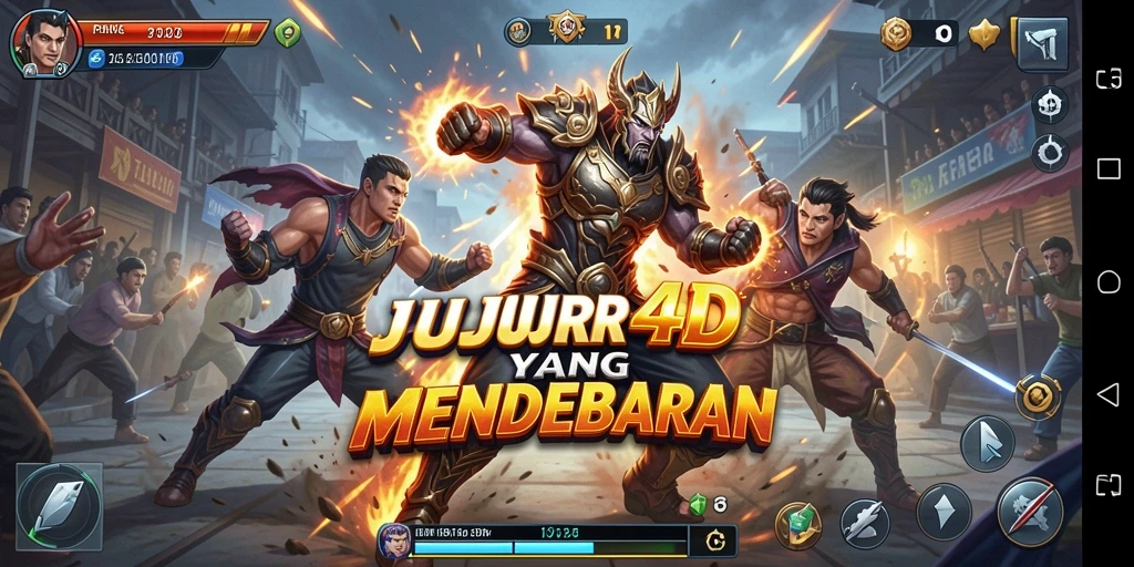Tangkapan layar JUJUR4D menunjukkan aksi pertarungan yang intens.