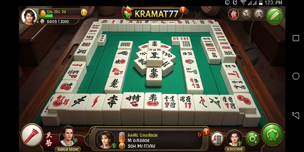 Tampilan seru gameplay KRAMAT77 dengan grafis Mahjong.