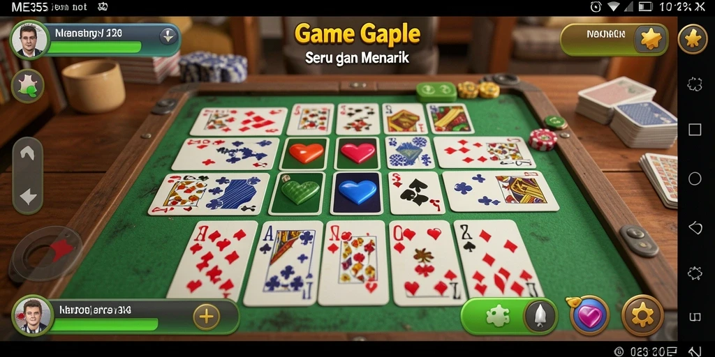 Screenshot gameplay ME355 yang menampilkan suasana seru permainan Gaple.