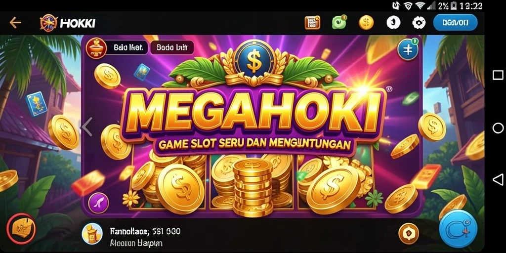 Tampilan menarik dari gameplay MEGAHOKI yang seru dan penuh warna.