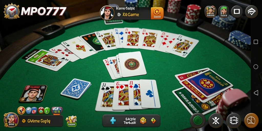 Screenshot MPO777 menampilkan pengalaman bermain Gaple yang seru dan interaktif.