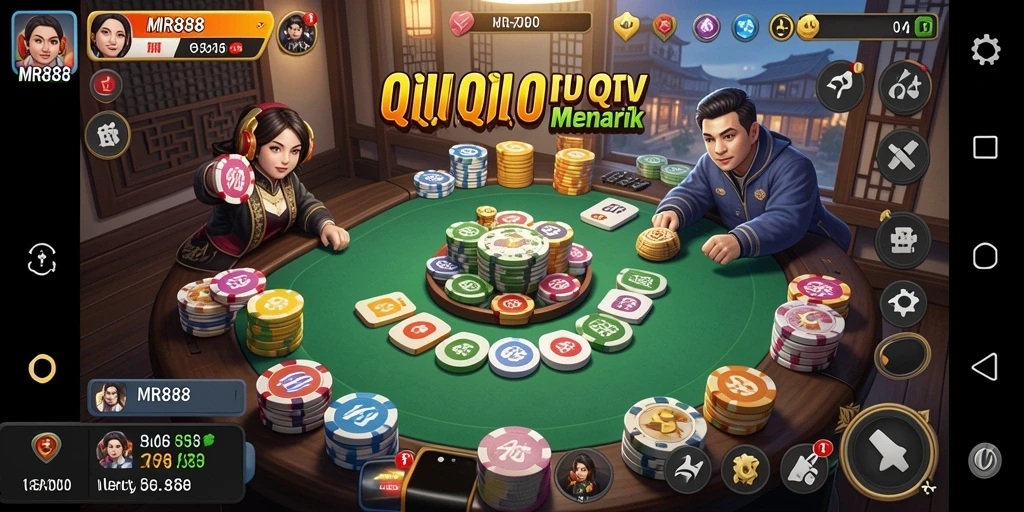 Screenshot gameplay QiuQiu yang menampilkan suasana seru dalam permainan.