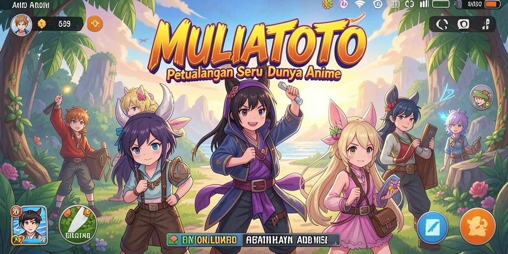 Screenshot gameplay MULIATOTO menampilkan aksi karakter Anime yang mengagumkan.