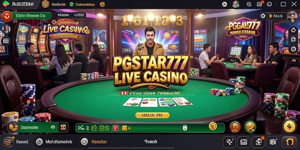 Screenshot gameplay PGSTAR777 yang menampilkan suasana Live Casino yang seru.