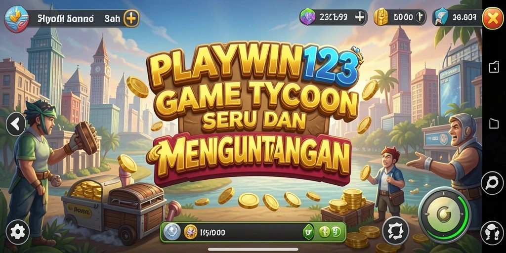 Screenshot utama PLAYWIN123 yang menampilkan pengalaman gameplay Tycoon.