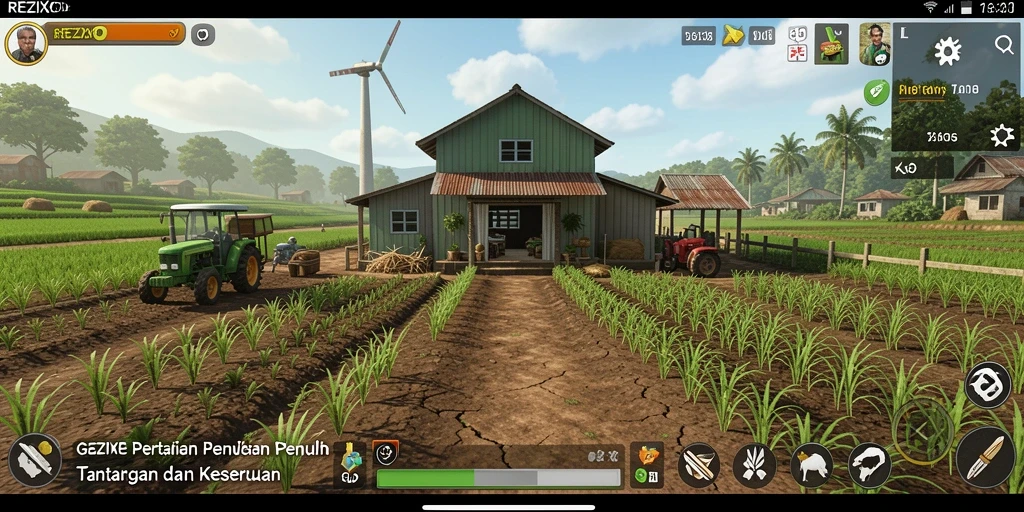 Tampilan gameplay REZIXO yang penuh warna dan menarik.