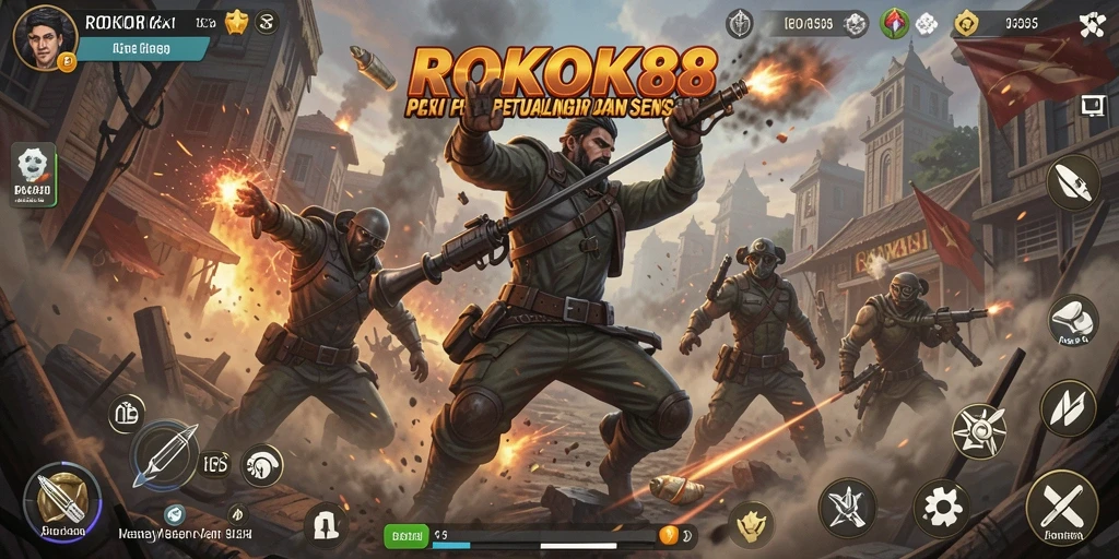 Screenshot gameplay ROKOK88 menampilkan aksi seru dan karakter yang beragam.